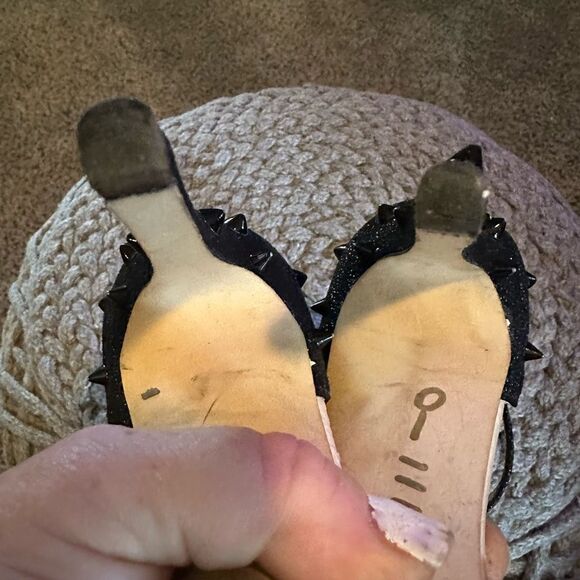 BCBG black and tan spike heel two-tone ankle strap heels size 7 - Picture 5 of 8